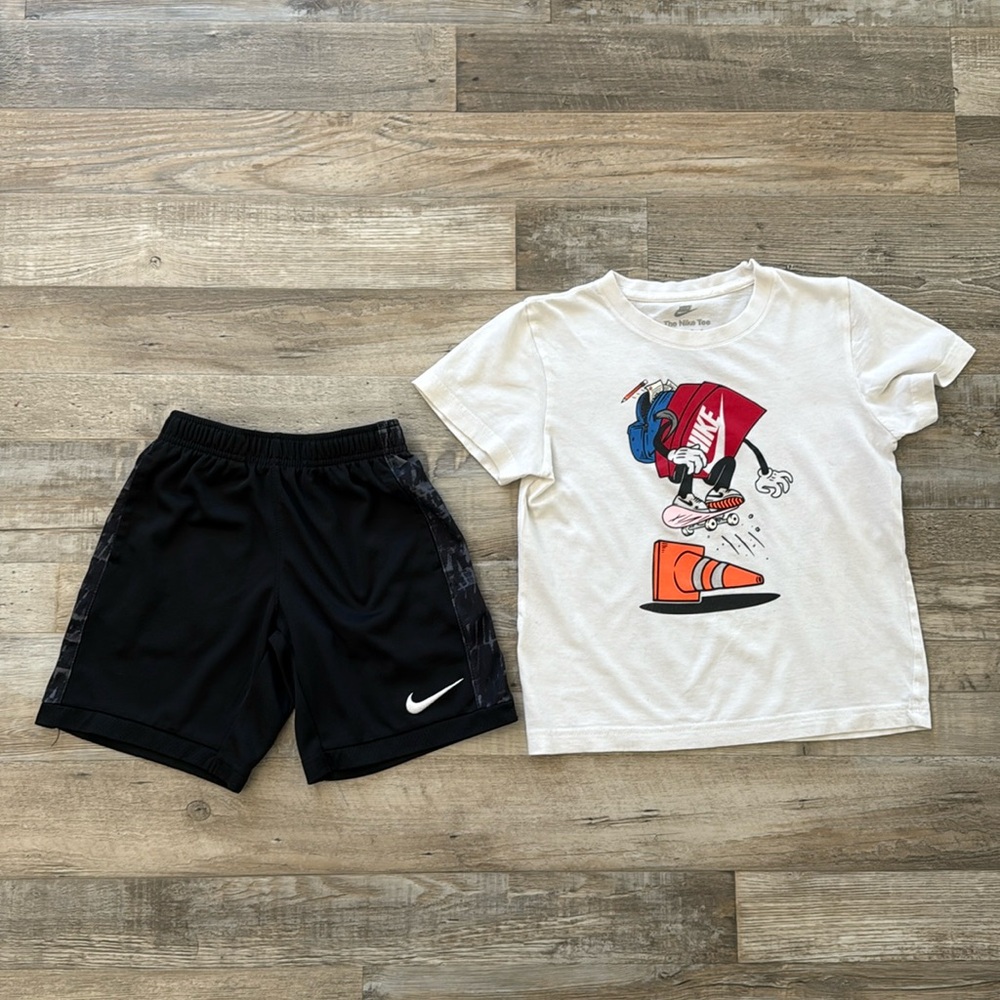 Nike Kids Tshirt and Black Shorts Set